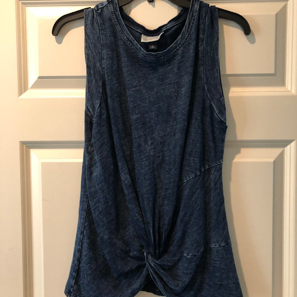 Almost New Blue Woman's Tank with French Tuck Tie
